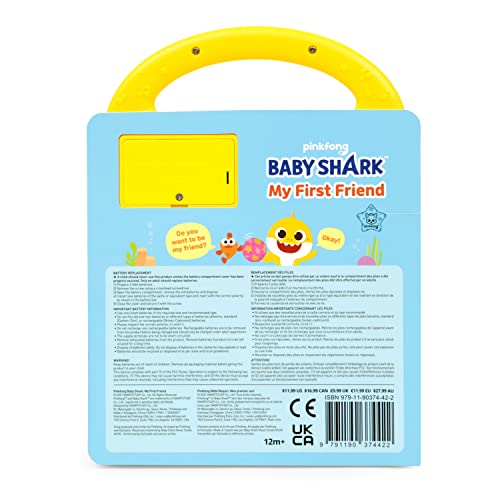 Baby Shark My First Friend 3 Button Sound Book with Handle, Children's Sound Books, Interactive Learning Books for Toddlers, Learning & Education Toys, Baby Shark Gifts for Babies