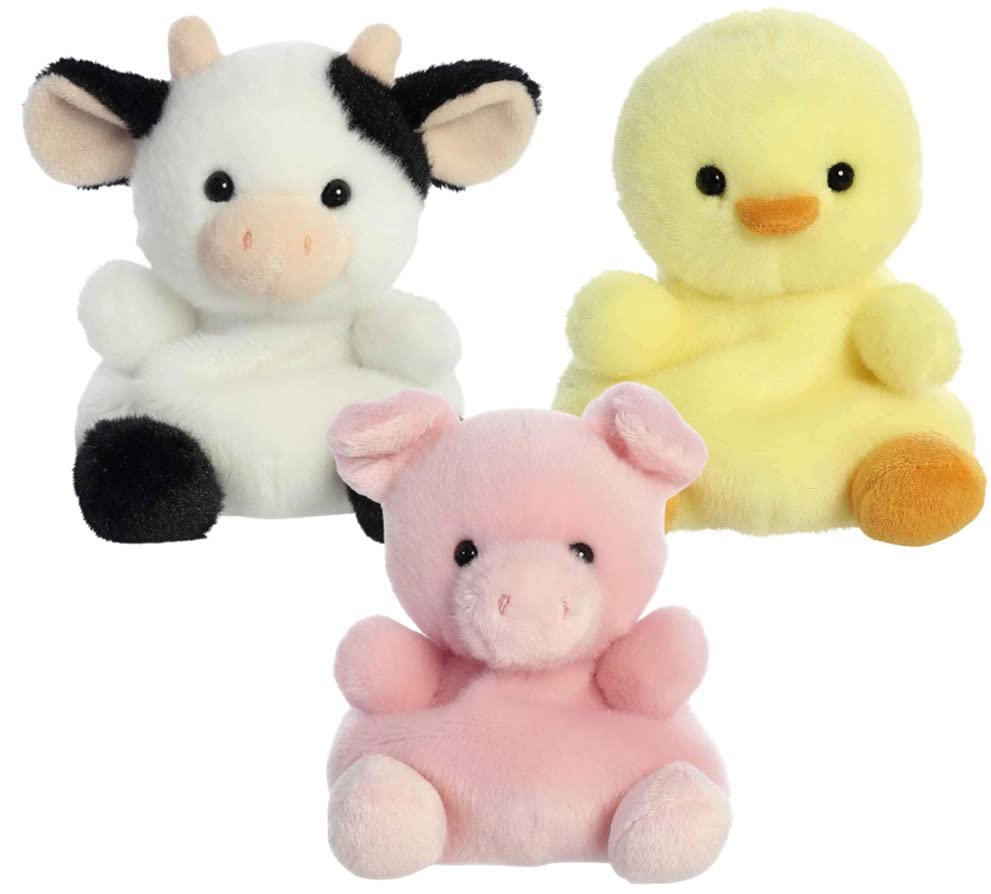 Aurora Palm Pals Set of Three - Sweetie Cow, Wizard Pig and Betsy Chick (Cow/Pig/Chick)