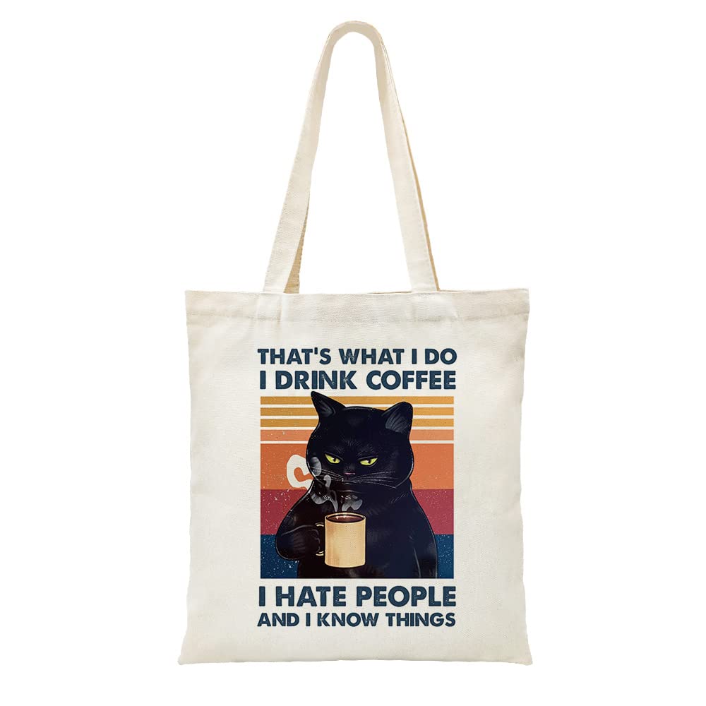 ZHANTUONE Canvas Tote Bag，Gifts For Cat Lover，Gift for Cat Mom，Cat Lover birthday Gifts，Friend Birthday Gift，Friendship Gifts，Best Gift For Friends，Funny Cat Tote Bag