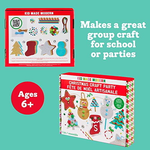 Kid Made Modern - Christmas Craft Party Kit - 175+ Piece Collection - DIY Kids Crafts - Bulk Craft Set - Create Your Own Art - Includes Holiday Inspired Art Supplies - Ages 6+