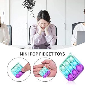 24 Packs Mini Pop Fidget Toy Pack Simple Bubble Poping Keychain, Squeeze Stress Relief Sensory Hand Toy, Office Desk Pops Bulk Toys Gradution Student Gifts for Girls Boys Party Favors for Kids