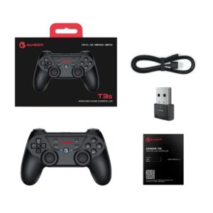 GameSir T3s Wireless Gaming Controller for Switch, PC Windows, Bluetooth Controller with Turbo Function, Dual Shock, 25 Hours of Playing Time for Android/iPhone/Android TV Box/Tablet (Black)