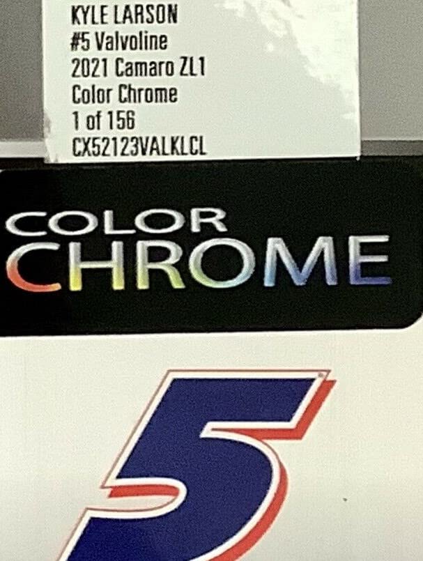 ColorChrome Finish Action Racing 156 Made 2021 Kyle Larson #5 1/24th Car Hood Opens Red White Paint Scheme Ran During Championship Year Metal Diecast Body Plastic Chassis Marked Adult Collectable