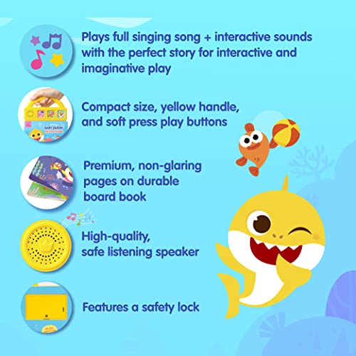 Baby Shark My First Friend 3 Button Sound Book with Handle, Children's Sound Books, Interactive Learning Books for Toddlers, Learning & Education Toys, Baby Shark Gifts for Babies