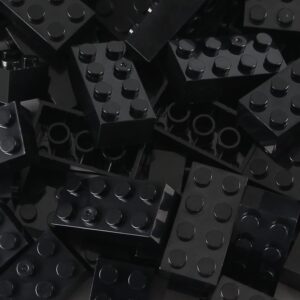 Feleph 320 Pieces 2x4 Black Bricks Classic Building Creative Play Blocks Set Parts Toy Accessories Compatible with 3001 Major Brick Brands (Black)