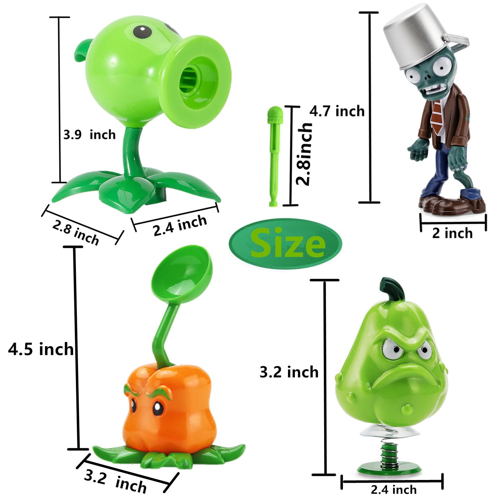 JHESAO 4 PCS Plants and Zombies Toys Action Figures Zombies PVZ Toys Sets 1 2 Series Great Gifts for Kids and Fans,Birthday and Christmas Party