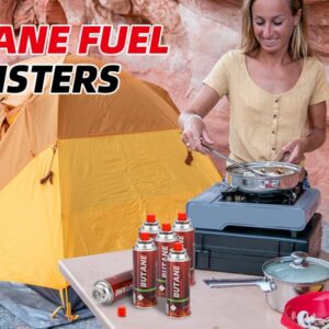 NATIONAL STANDARD Butane Fuel Canisters for Portable Camping Stoves, UL Listed- Explosion Proof - RVR System - 4 Pack