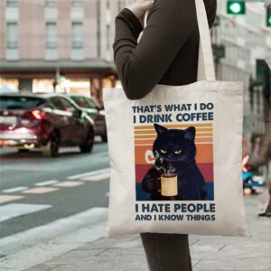 ZHANTUONE Canvas Tote Bag，Gifts For Cat Lover，Gift for Cat Mom，Cat Lover birthday Gifts，Friend Birthday Gift，Friendship Gifts，Best Gift For Friends，Funny Cat Tote Bag