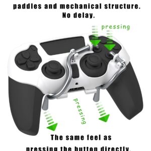 EXknight Leverback FPS Mechanical Paddles Attachment, Back Buttons Gaming Paddles for PS5 Controller (White)