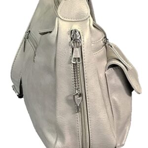 Zzfab Front Pockets side Locking Small Concealed Carry Purse CCW Crossbody Bag Grey