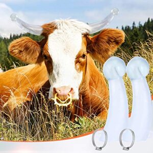 POCREATION Cow Horn Protector, Silicone Calf Cattle Bull Cow Horn Round Cornered Anti Fight Protector Farm Accessory with Clamp