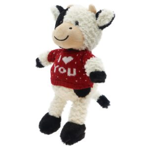 RELIGES 9" Cute Cow Stuffed Animals Soft Cuddly Cow Plush Stuffed Animal Birthday Gifts for Boys and Girls, Plush Animal Decorations (Cows - Standing-Red Coat)