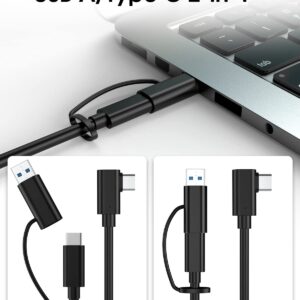 TechMatte Link Cable 16FT/5M Compatible with Oculus Quest 2/1, PC/Steam VR, 5Gbps High Speed PC Data Transfer, USB 3.2 GEN1 Type C to C, with USB-C to USB-A Adapter, Cable for VR Headset and Gaming PC