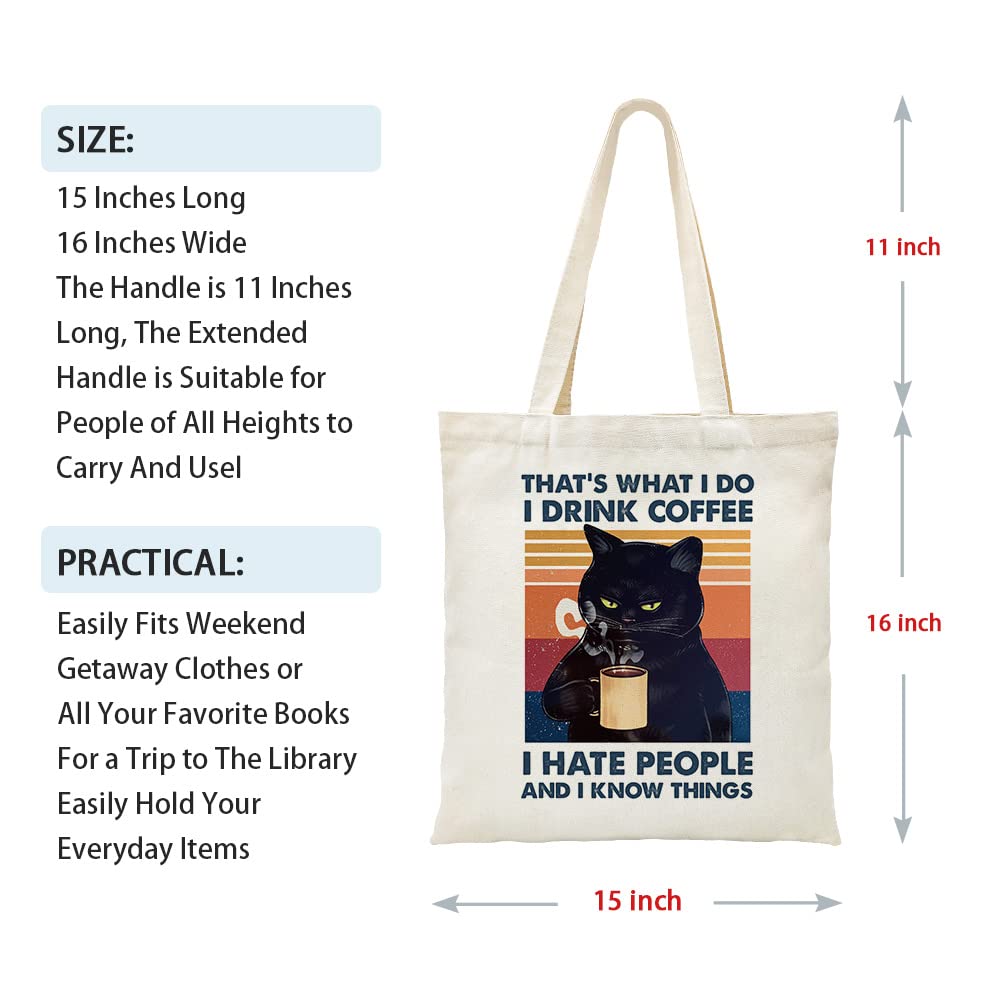 ZHANTUONE Canvas Tote Bag，Gifts For Cat Lover，Gift for Cat Mom，Cat Lover birthday Gifts，Friend Birthday Gift，Friendship Gifts，Best Gift For Friends，Funny Cat Tote Bag