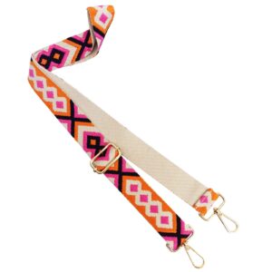 1.49" Wide Purse Shoulder Strap, Adjustable Canvas Shoulder Strap, Embroidered Multi-Pattern Color Crossbody Replacement Shoulder Strap for Handbag, Crossbody Bag, Shoulder Bag(Color 2)