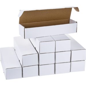 gersoniel 12 pack card storage box each 800 or 400 count card collector box for trading and gaming cards card organizer holders for football, baseball, sport card(white,14 x 2.7 x 3.6 inch)