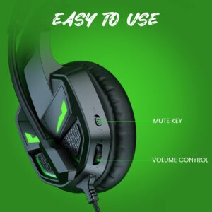 EKSA Fenrir S Gaming Headset with Microphone, Noise Cancelling Mic, Comfortable Ear Pads, 50 mm Drivers, RGB Light, One Key Control, Gaming Headphones for PC, Xbox, PS4, PS5, Switch, Controller