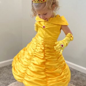 knemmy Princess Costume Dresses for Girls Costumes Halloween Cosplay Birthday Outfit Yellow