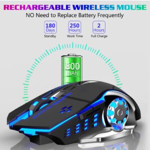 UrbanX Bluetooth Mouse, Rechargeable Wireless Mouse Multi-Device (Tri-Mode:BT 5.0/4.0+2.4Ghz) with 3 DPI Options, Ergonomic Optical Portable Silent Mouse for Dell G15 5511 Gaming Laptop Silver Green