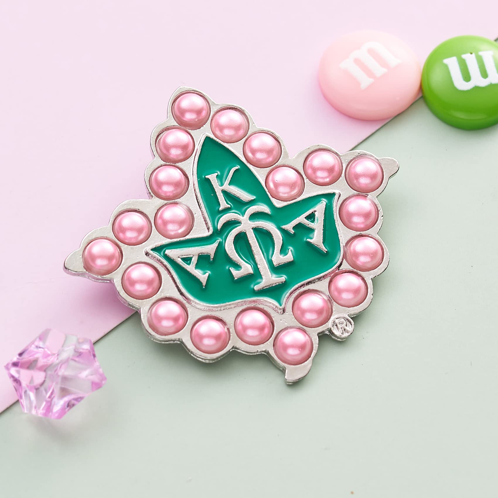 Paraphernalia Sorority Gifts Brooch Pin Sorority Gifts for Women Pink Pearl Brooch Pin graduation gift