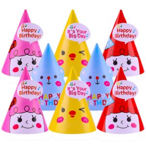 Rocutus 30 Pieces Rainbow Birthday Party Hats (Cartoon 2), Paper, Children, Birthday Party Costume Headwear, Hand Wash Only, Rainbow