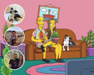 simpsons personalized caricature digital art | wall art | wall decor | simpsons custom family digital version