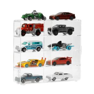 KISLANE Acrylic Display Case Compatible with Toy Cars, Matchbox Cars, 8 Slots Display Case for Toy Cars, Matchbox Cars (Small-8 Slots)