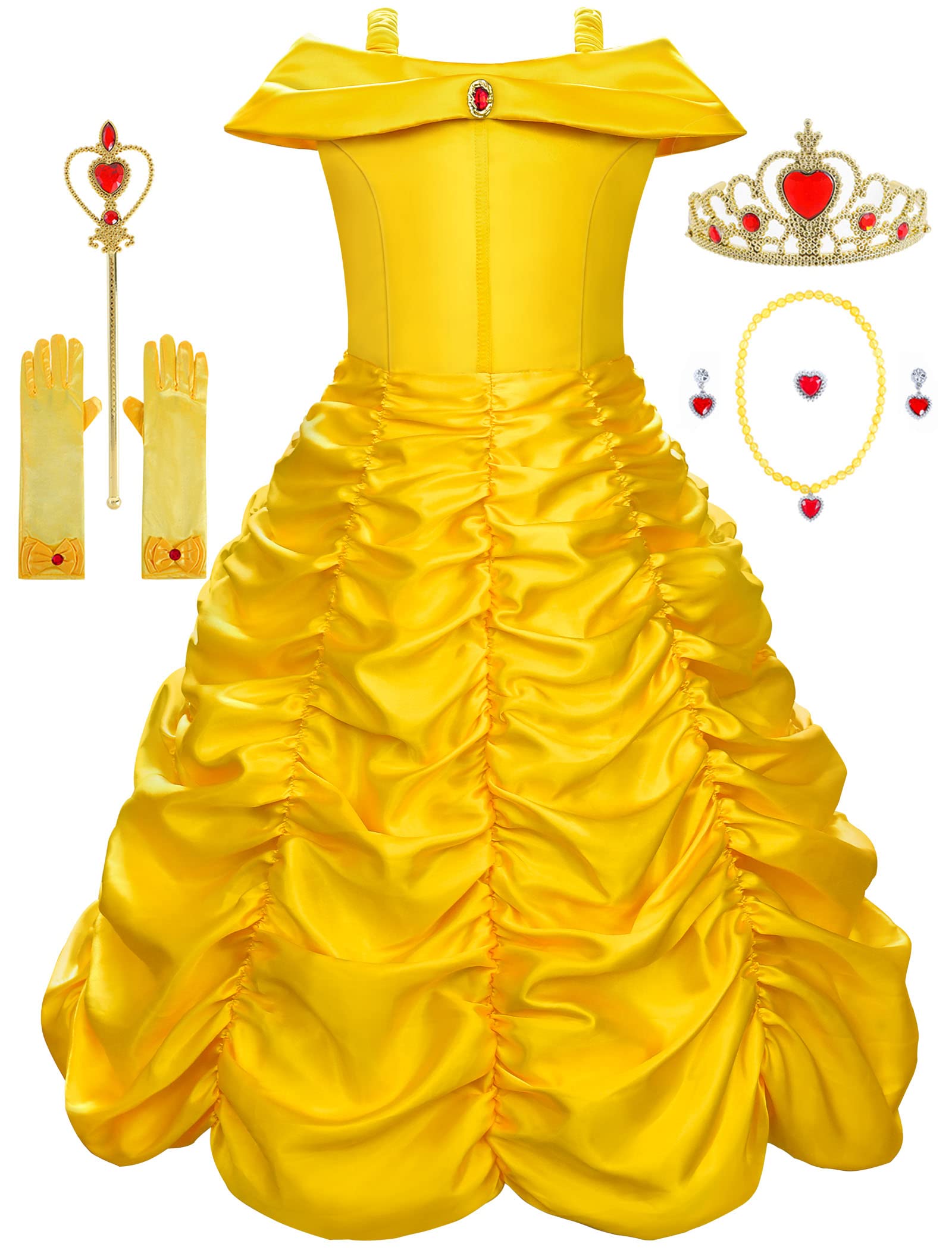 knemmy Princess Costume Dresses for Girls Costumes Halloween Cosplay Birthday Outfit Yellow