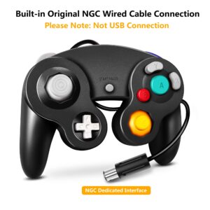 FIOTOK Gamecube Controller, Classic Wired Controller for Wii Nintendo Gamecube - Enhanced (Black & Purple-2Pack)