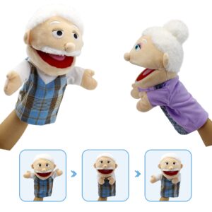 Family Hand Puppets,Puppets for Kids Role Paly Family Members 13.4 INCH Multi-Ethnic Puppets Plush Soft Hand Puppets Family Puppets Story Toys, Puppets for Girls Boys Finger Puppets Puppet Set Gifts