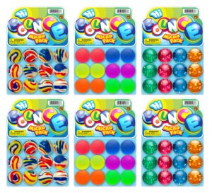 2chill super bouncy balls hi bounce (6 packs of 12 balls) small toys party favors. racketball kids prize premium giveaways gift toy. mini colorful rubber balls. bulk party favors. 967-6s