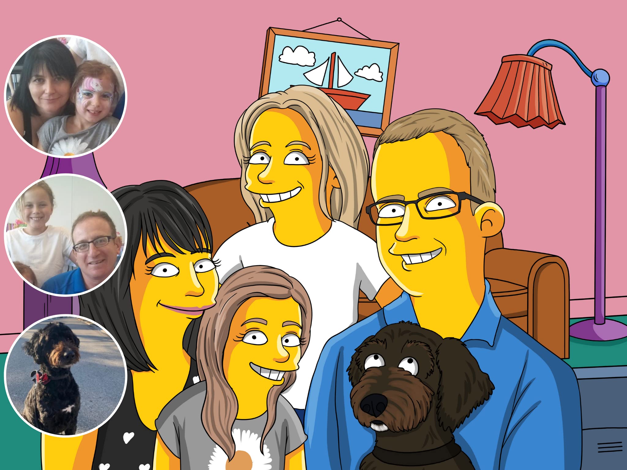 Simpsons Personalized Caricature Digital Art | Wall Art | Wall Decor | Simpsons Custom Family Digital Version