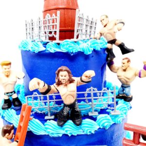 Wrestler Rumblers Wrestling Action Cake Topper With Random Wrestler Figures And Accessories (Unique Design)