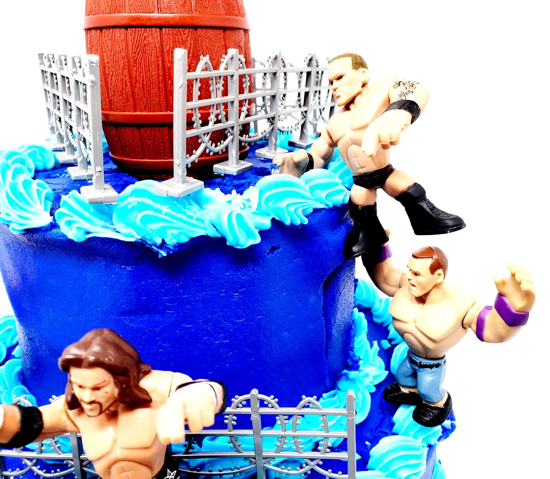 Wrestler Rumblers Wrestling Action Cake Topper With Random Wrestler Figures And Accessories (Unique Design)