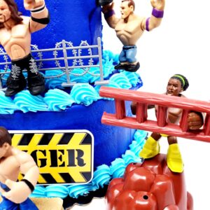 Wrestler Rumblers Wrestling Action Cake Topper With Random Wrestler Figures And Accessories (Unique Design)