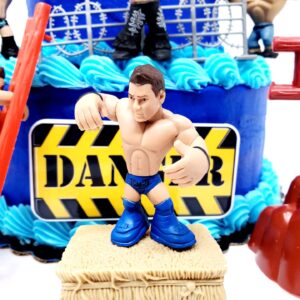 Wrestler Rumblers Wrestling Action Cake Topper With Random Wrestler Figures And Accessories (Unique Design)