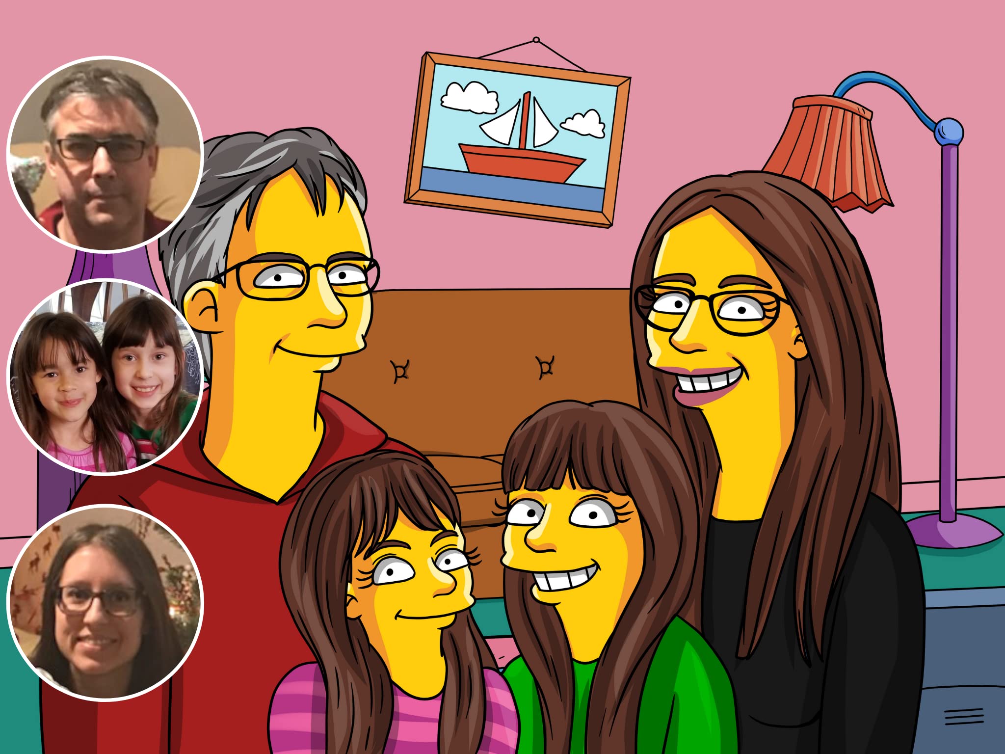 Simpsons Personalized Caricature Digital Art | Wall Art | Wall Decor | Simpsons Custom Family Digital Version