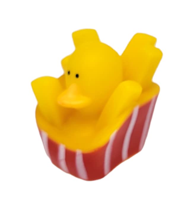 Cool Rubber Ducks (2") Standard Size. (12 Pack) Cute Duck Bath Tub Pool Toys. (Fast Food Rubber Duckies)