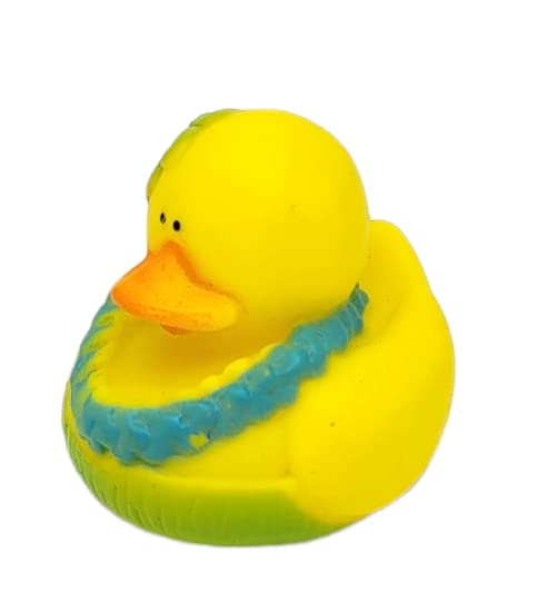 Cool Rubber Ducks (2") Standard Size. (12 Pack) Cute Duck Bath Tub Pool Toys. (Luau Rubber Duckies)