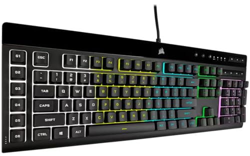 Corsair K55 PRO LITE RGB Wired Membrane Gaming Keyboard (5-Zone Dynamic RGB Backlighting, Six Macro Keys with Stream Deck Integration, IP42 Dust and Spill Resistant, Dedicated Media Keys) Black