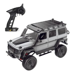 FMTStore R/C MN-86S | Upgrade Version 4WD 1/12 2.4G Remote Control Big G500 RC Car Rock Crawler Climbing Off Road Truck with Headlight RTR Vehicle Models for Kids and Adults - Matt Grey