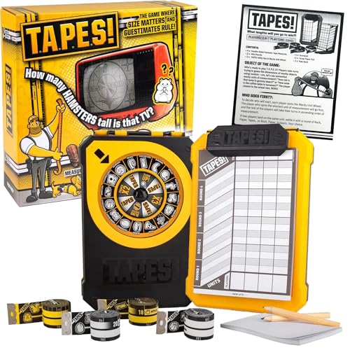 Tapes! - The Game of Wacky Measurements - How Many Hampsters Tall is That? Great for Parties and Game Night for Kids and Family - 2-4 Players, Ages 6+