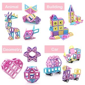 AOMIKS Magnetic Tiles 199 PCS Mini Magnetic Building Blocks for Girls & Boys Birthday Gift 3D STEM Educational Learning Creativity Toys for Kids Ages 3 4 5 6 7 8 Years Old