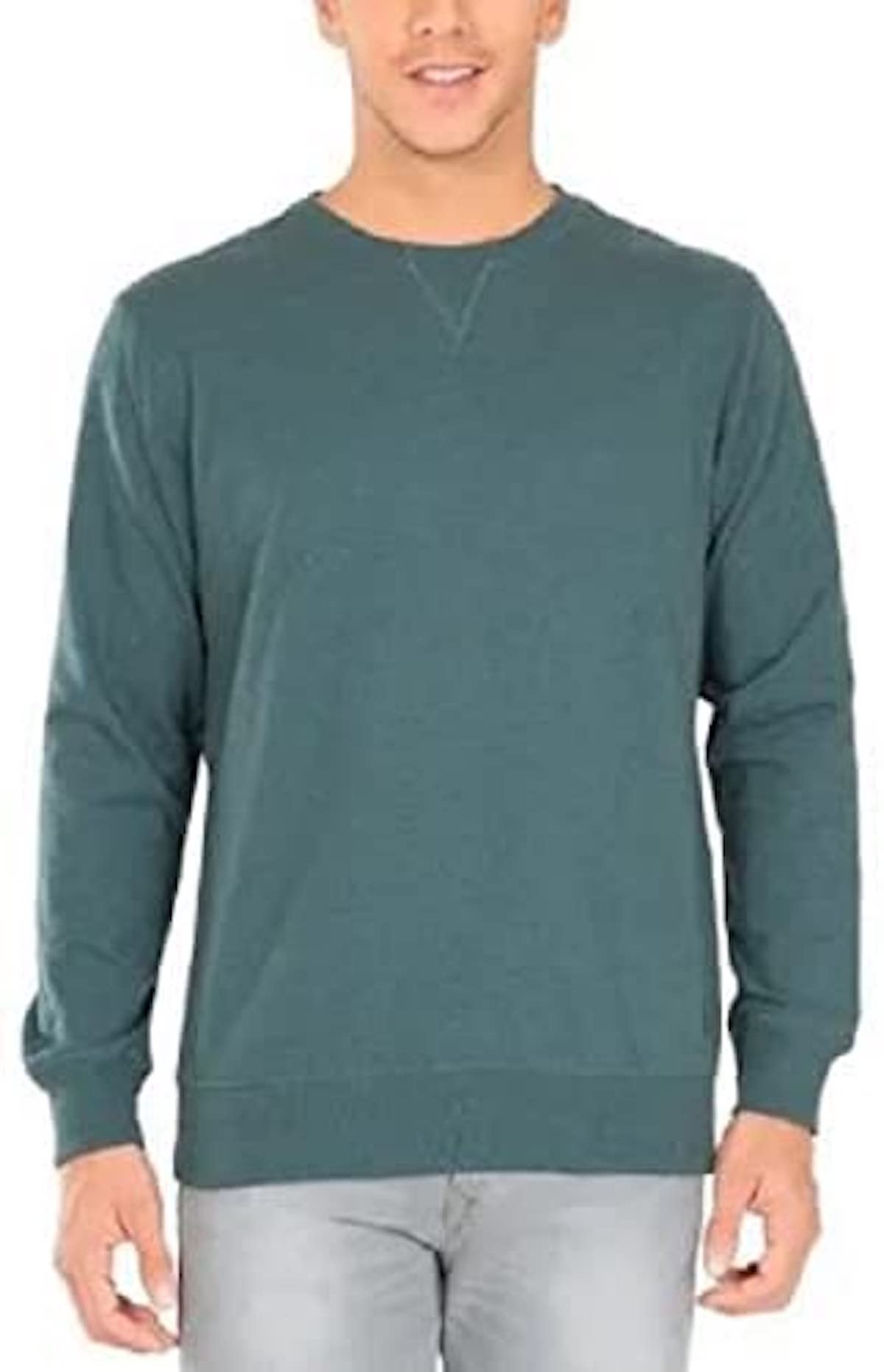 Eddie Bauer Men’s Fleece Lined Crew Sweatshirt (XX-Large, Green)