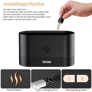 Komake Flame Diffuser Humidifier, Ultra-Silent Cool Mist Air Fire Diffuser, 2 Brightness Night Light & Auto-Off, Essential Oil Aromatherapy Flame Humidifier Aroma Diffuser for Home, Office or Yoga