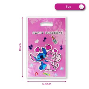 OU RUI 30Pcs Pink Lilo and Stitch Party Gift Bags,Girl Lilo and Stitch Birthday Party Supplies Decorates