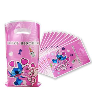 ou rui 30pcs pink lilo and stitch party gift bags,girl lilo and stitch birthday party supplies decorates