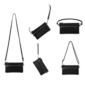 YALUXE Genuine Leather Wristlet Handbags Purses Clutch Pouch Wallet Crossbody Bags for Women