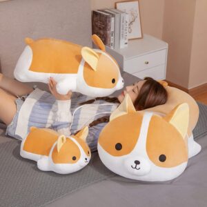 MIAOHAHA Plush Corgi Dog Shiba Inu Dog Plush Pillow Stuffed Animal Corgi Kids Plush Toy Pillow(Corgi,60cm/23.6in)