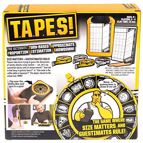 Tapes! - The Game of Wacky Measurements - How Many Hampsters Tall is That? Great for Parties and Game Night for Kids and Family - 2-4 Players, Ages 6+